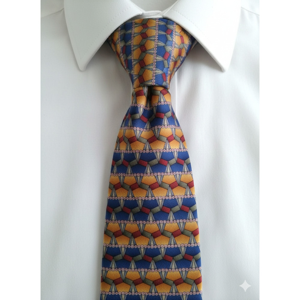 J. Garcia Collectors Edition Blue Red Yellow silk tie - 57"